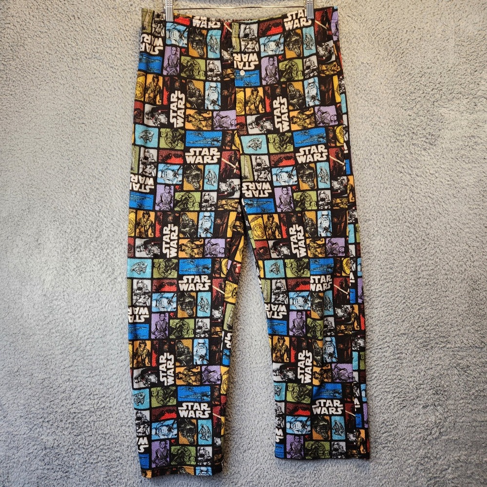 Star‎ Wars Lounge Pajama Pants Waist Size 36" All Over Print Multicolor Comfy